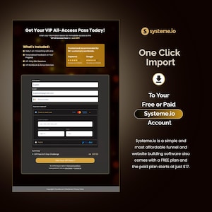 Systeme.io Challenge Funnel Template | Lead Magnet | Sales Funnel For Coaches (Sell VIP Pass) image 2
