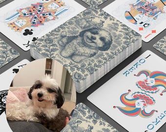Elegant Custom Pet Playing Cards - Personalized Poker Deck with Your Pet's Portrait
