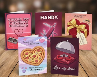 Funny Valentine's Day Card Collection - Naughty, Nerdy, & Cheesy Love Cards - Choose Your Style!