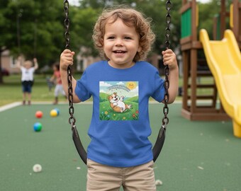 Happy Rolling Puppy Toddler T-shirt | Positive Affirmation Gift for Toddlers