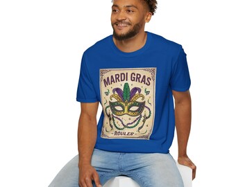 Vintage Mardi Gras Mask T-Shirt | New Orleans Carnival Tee