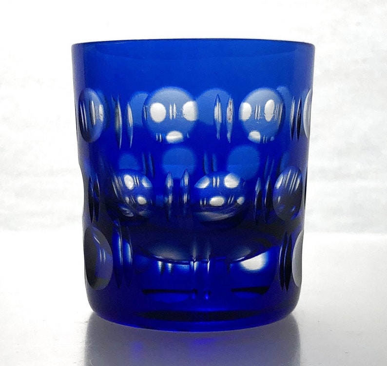 World By Shotglass Paraguay Cobalt Blue Frosted Shot Glass