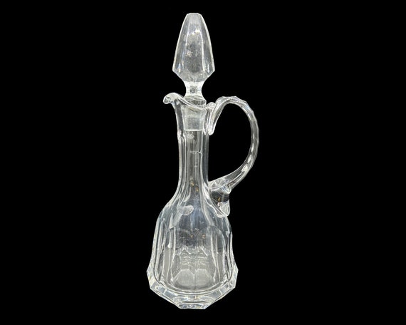 Retired ALEXANDRA Pattern Small Decanter Cruet Pitcher 24% Lead Crystal F.X. NACHTMANN Neustadt Waldnaab Bavaria Germany 1990s CLEAR Retro