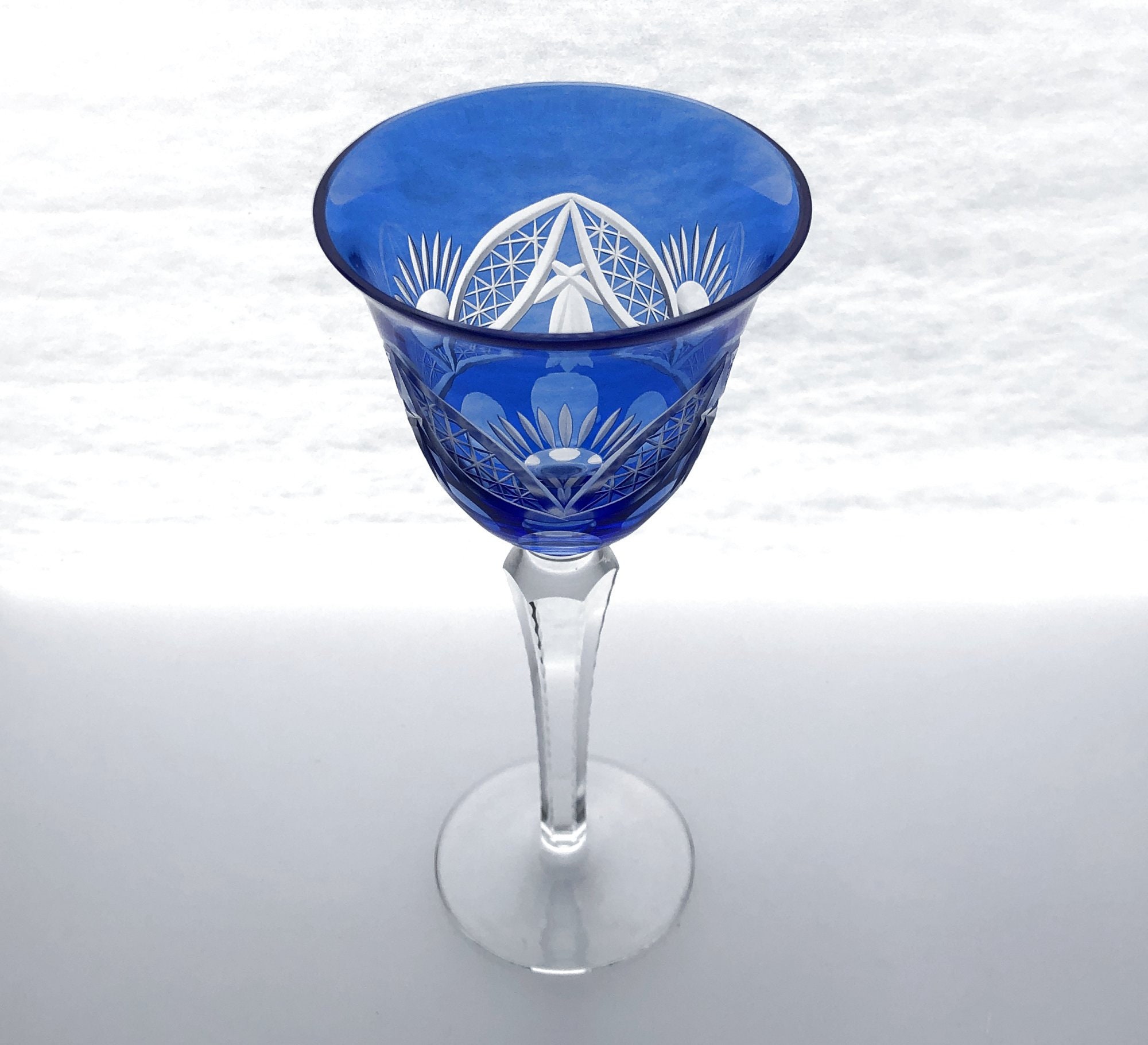 Fine COBALT BLUE Tulip-shaped Wine Goblet Glass Hock - Etsy