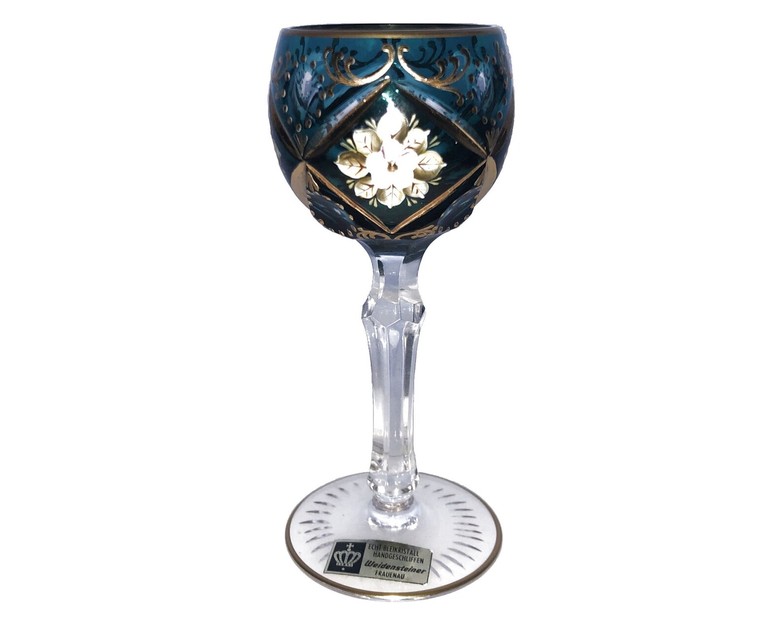 Vintage TEAL TURQUOISE Cordial Glass Hock Cuttoclear 24 Etsy