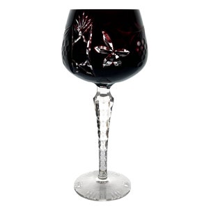 vintage RUBIS ROUGE PROFOND Verre à vin jarret coupé transparent 24 % cristal au plomb Lusace Lausitzer Glas Weisswasser Saxe de l'Est Allemagne Traube