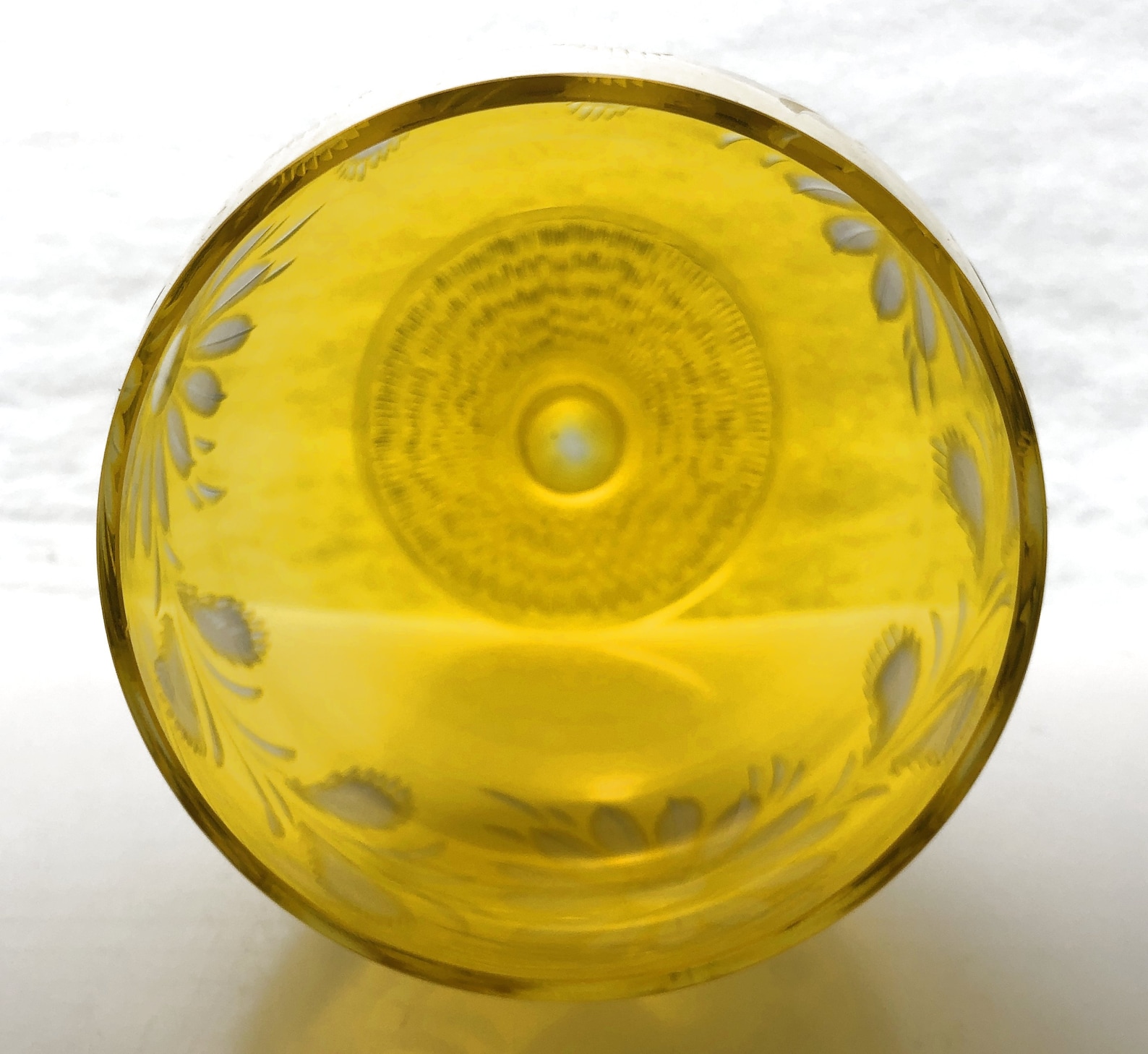 Fine LEMON YELLOW Footed Rose Bowl Glass Vase Cuttoclear 24 Etsy