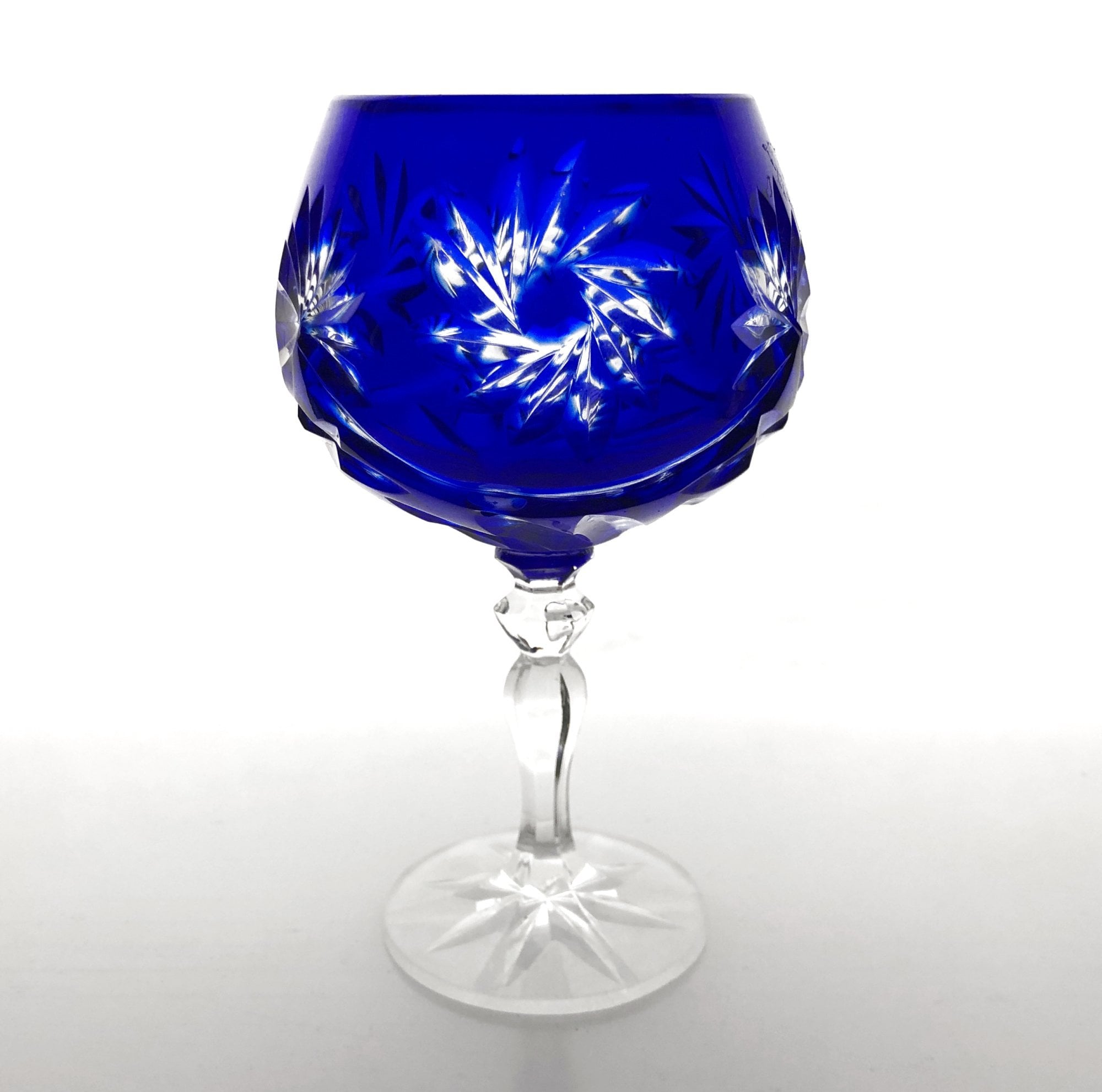 Stunning 7 Tall Blown Glass Goblets Set of 4 Cobalt and Aqua Blue Wine  Glasses Handblown Glass Bubble Stemware Unique Wine Glass 