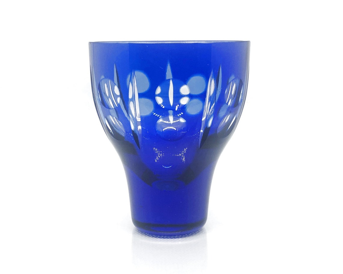 Midcentury Modern COBALT BLUE Juice Glass Cuttoclear 24 Etsy