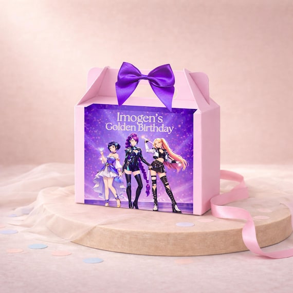 KPOP K-Pop Demon Hunters Inspired Gift box | Personalised K Pop | Girls Birthday Party Box |  Demon Hunter Theme Favour | Anime Style Kids