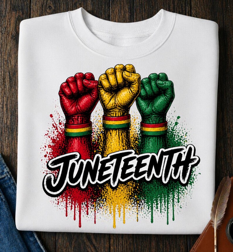 Juneteenth Paint Splatter Fists PNG, Pan African Sublimation Design ...