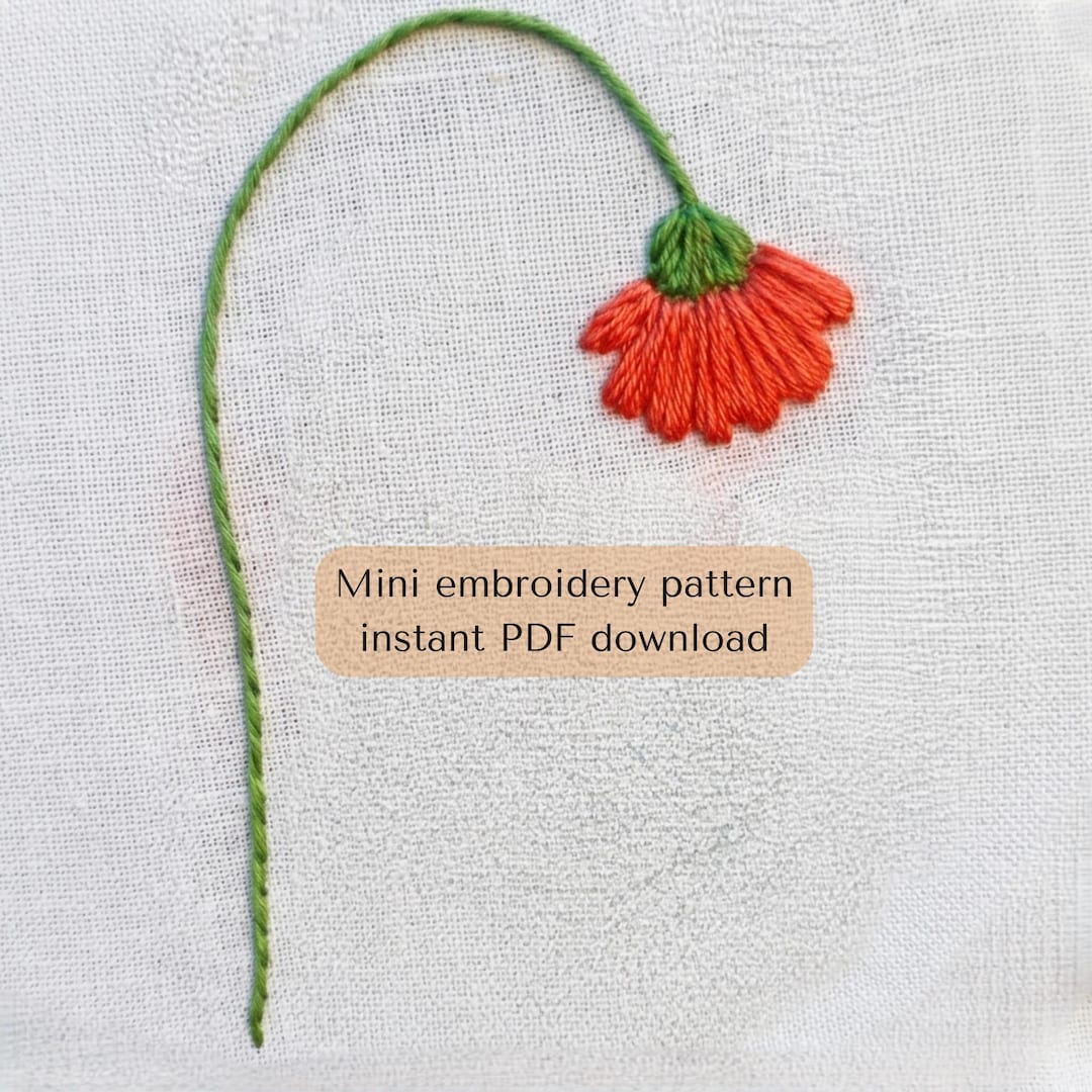 Daisy Flower Embroidery Pattern PDF – Floral Hand Embroidery Design for ...