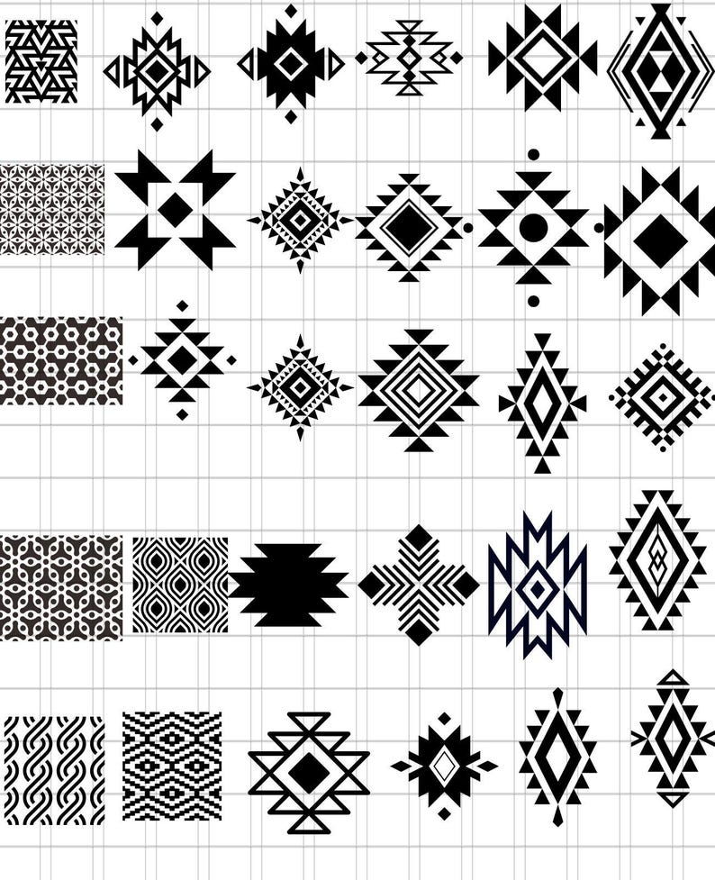 Aztec Pattern SVG Bundle, Southwestern Tribal Cut Files (digital ...