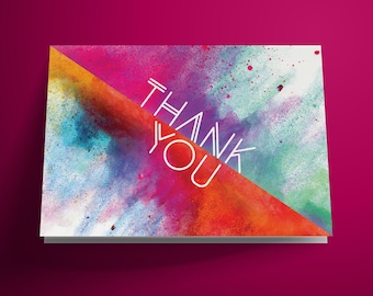 Color Printable Thank You Card, Instant Download