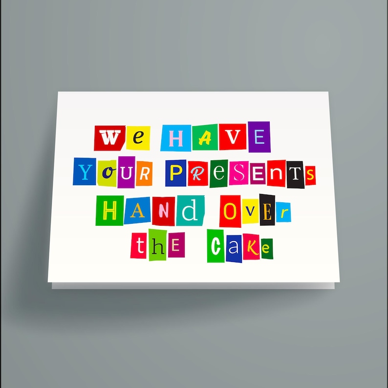 Ransom Note Birthday Card | True Crime Fan Gift [digital Download] - Etsy