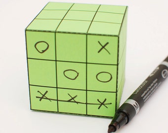 Tic Tac Toe Geschenkdoos Sjabloon Interactief Spel Gunst DIY X- en O-papier Afdrukbaar Verjaardagsfeestje Verpakking Leuke activiteit Verrassing Case