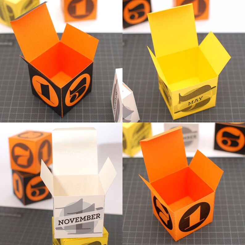 Perpetual Calendar, Printable DIY Cube Box, Instant Download Etsy