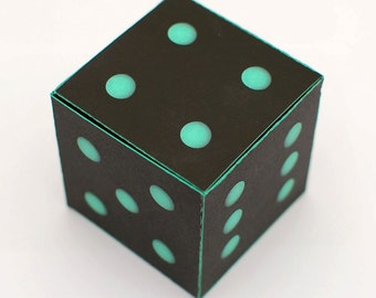 Kleurrijke dobbelstenen geschenkdoos sjabloon DIY Lucky Die gunst afdrukbare Game Night verpakking leuke vierkante verrassingsdoosje Instant Download Craft