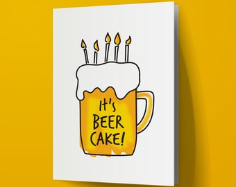 PRINTABLE Beer Birthday Card for Him INSTANT DOWNLOAD Cold Beer - Etsy