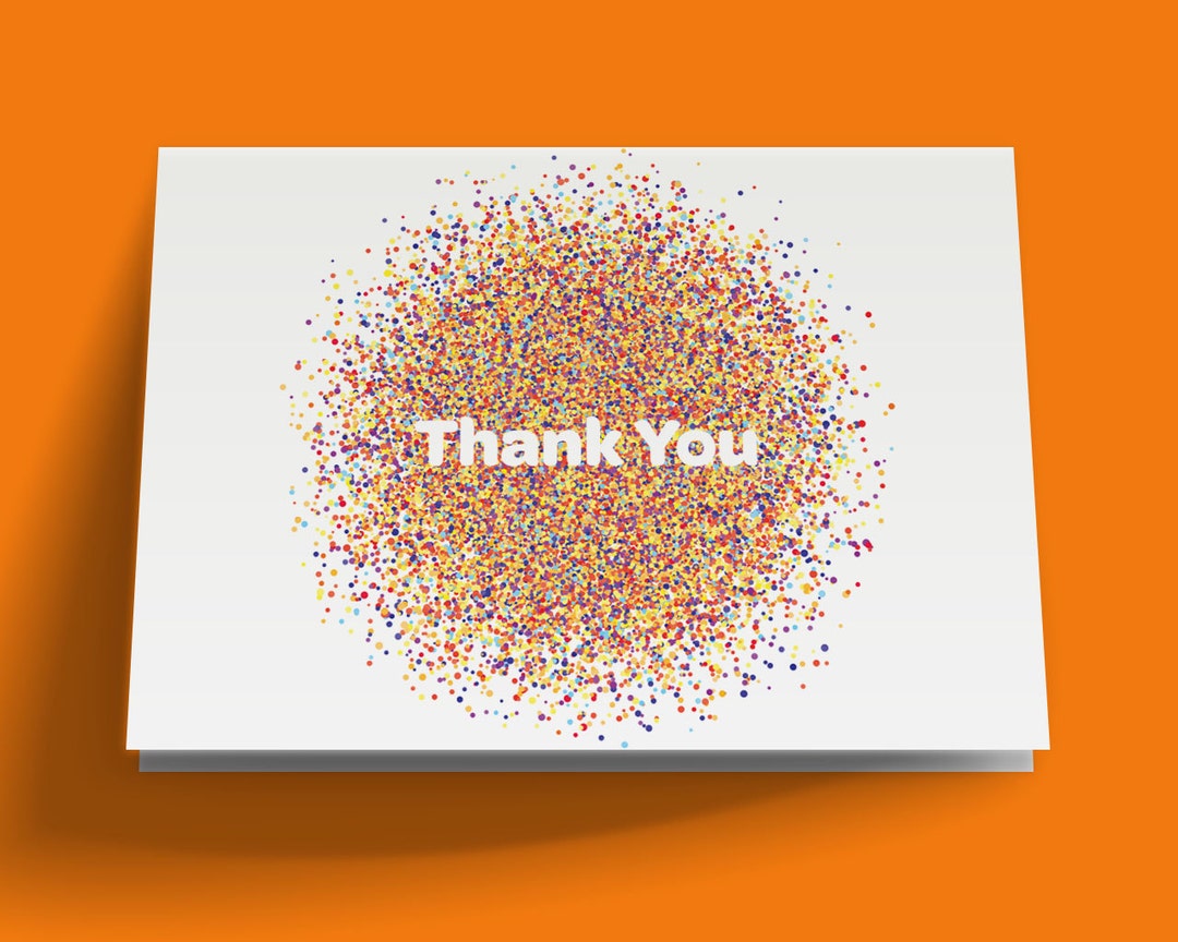 Confetti Printable Thank You Card, Instant Download - Etsy