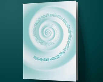 Spiral Printable Birthday Card, Instant Download