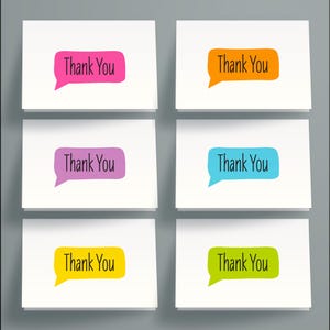 Speech Bubble Thank You Cards | Modern Colorful Stationery [Digital Download]