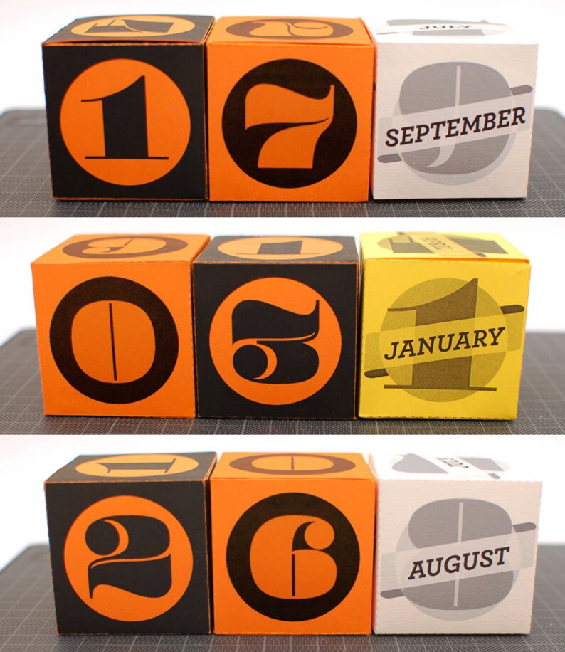 Perpetual Calendar Printable DIY Cube Box Instant (Instant Download) Etsy