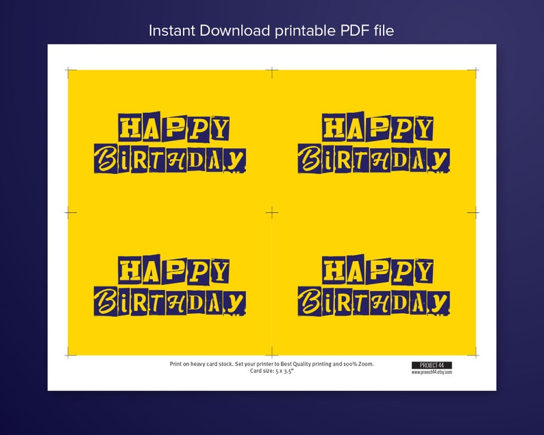 Ransom Printable Birthday Card Instant Download Etsy