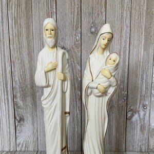 Vintage Porcelain Joseph, Mary and Baby Jesus Christmas Figurines