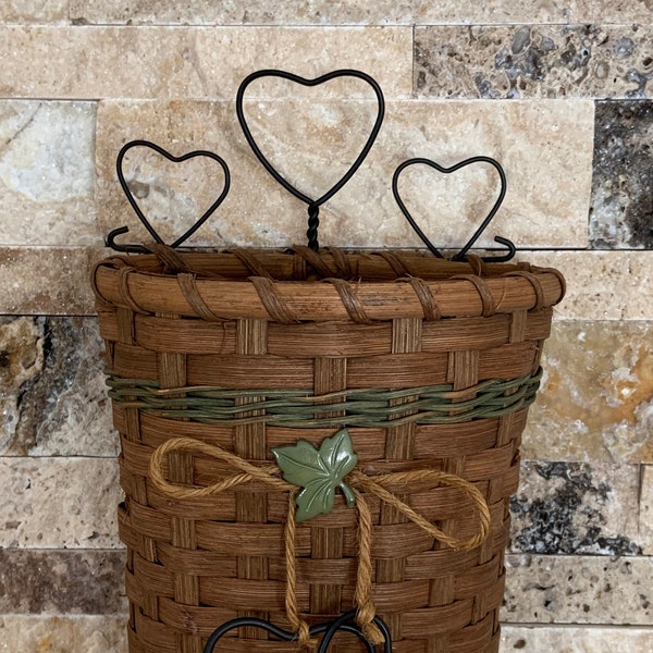 Vintage Natural Woven Wicker Hanging Storage Basket