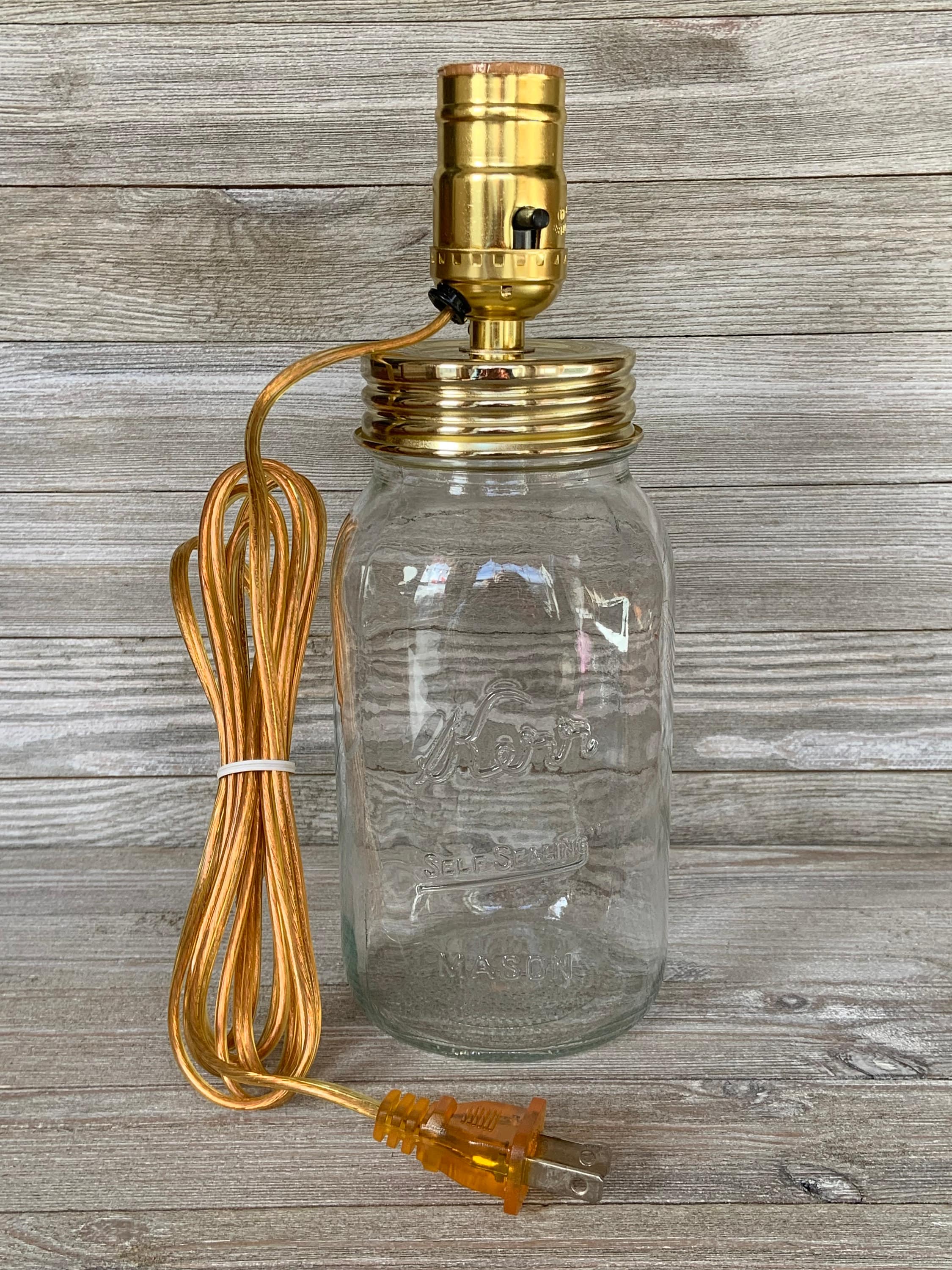Vintage Glass Canning Jar Electric Table Lamp Kit - Etsy