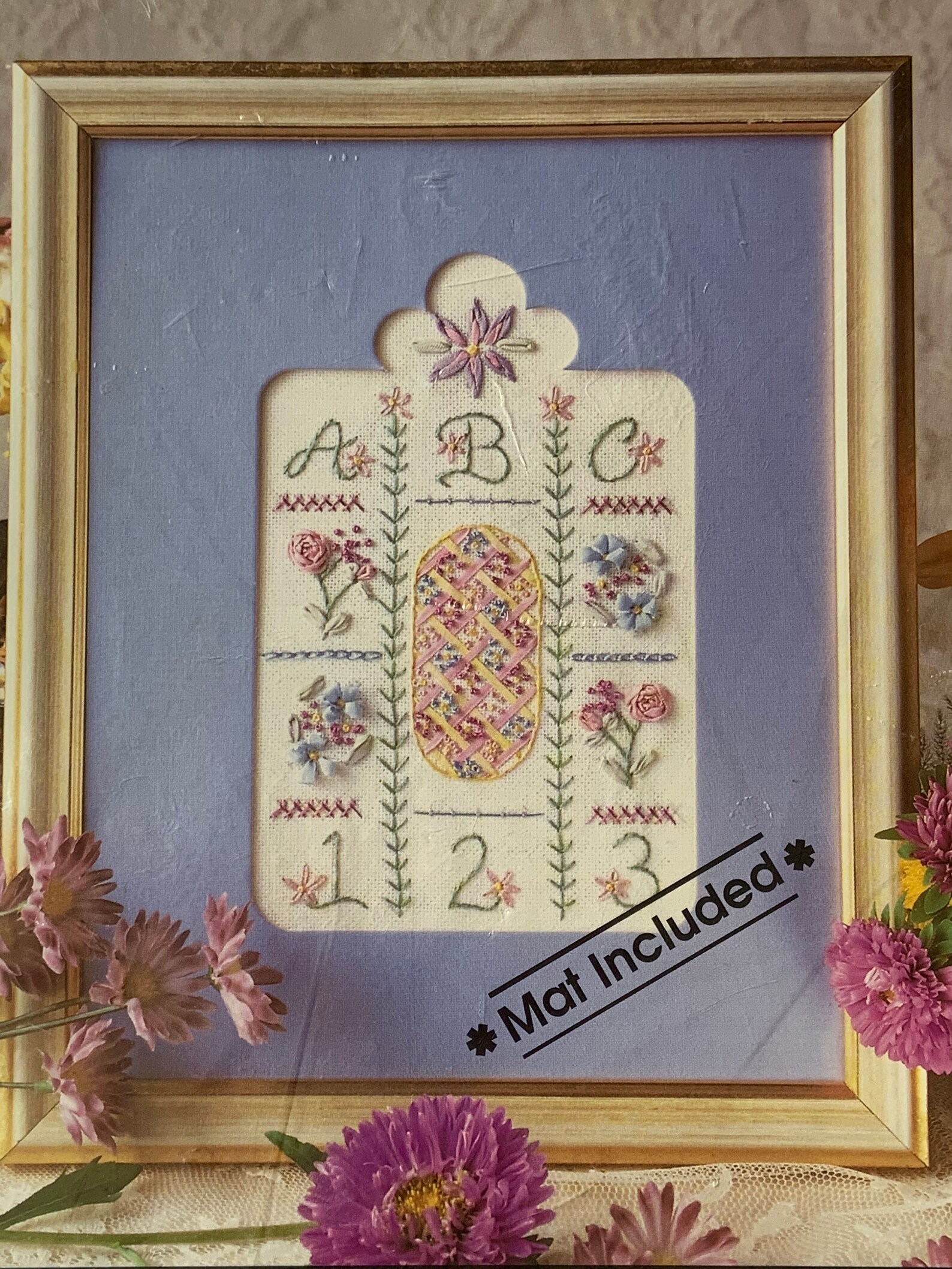 Vintage Stamped Ribbon Embroidery Kit sampler by True Colors