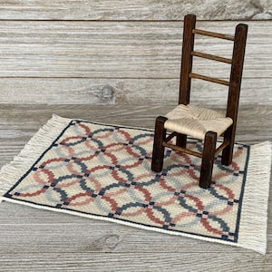 Handcrafted Cross Stitched Miniature Dollhouse Rug