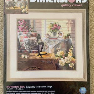 Vintage Crewel Embroidery Kit &quot;Morning Tea&quot; - by Dimensions