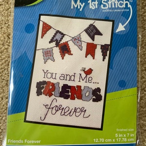 Counted Cross Stitch Kit - &quot;Friends Forever&quot; by Bucilla