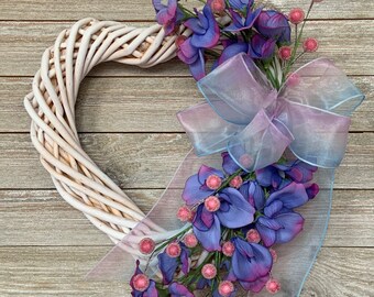 Heart Shaped Springtime Rattan Wreath