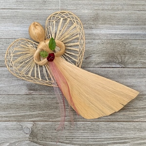 Raffia Hanging Angel Christmas Ornament
