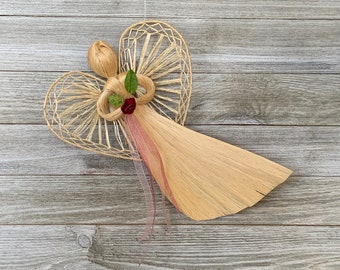 Raffia Hanging Angel Christmas Ornament