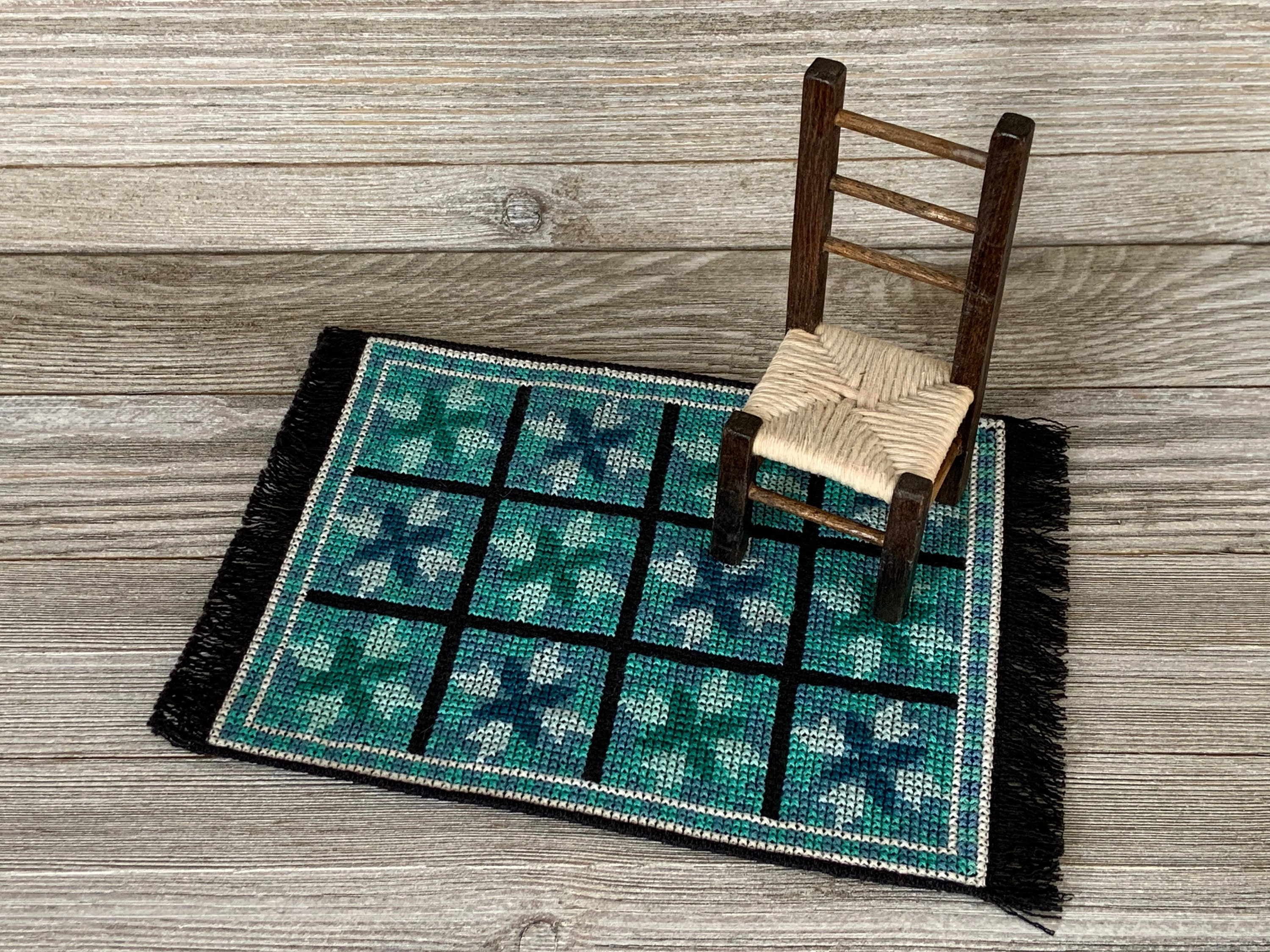 Hand Crafted Miniature Rugs Handcrafted Cross Stitched Miniature Dollhouse Rug - Etsy
