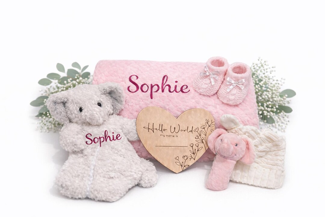 Personalised Elephant Baby Gift Set | Baby Shower Gift Box | Newborn ...