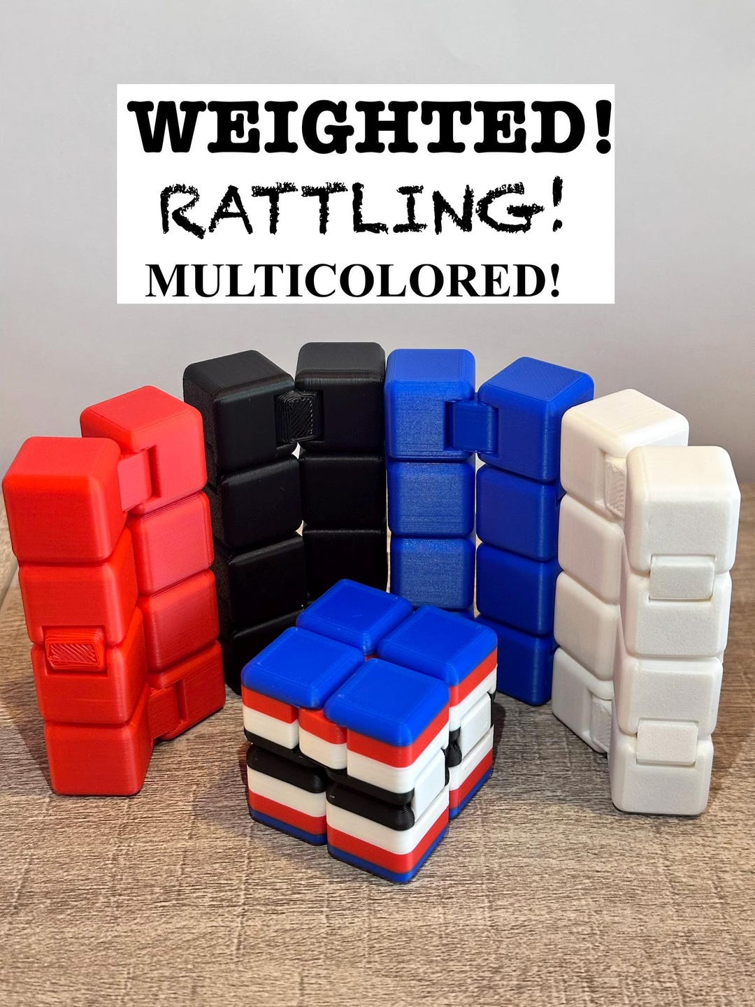 Weighted Infinity Cube Weighted Infinity Cube – Rattling Fidget Toy | Addictive 3D Printed ...