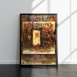Black Sabbath Poster | Mob Rules Print | Music Poster | 4 Color | Album Cover Poster | Wall Decor Poster, Large Poster Print, Music Gift