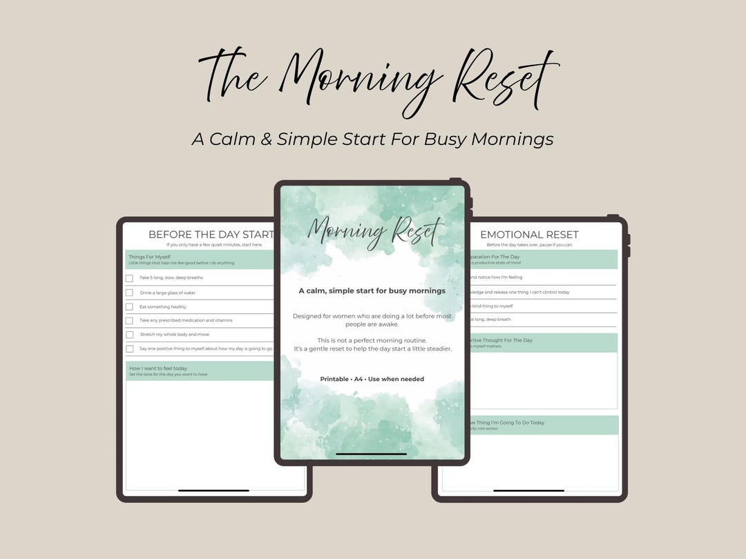 Morning Reset Checklist | Printable Planner for Busy Women (A4 PDF) - Etsy