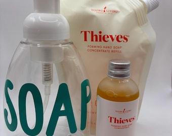 Sapone liquido schiumogeno per le mani Thieves / Cura personale botanica / Sapone con dispenser / 2 oz e 8 oz