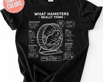 Grappig T-shirt voor natuurkunde voor hamster, grafisch T-shirt wetenschapshumor schoolbord