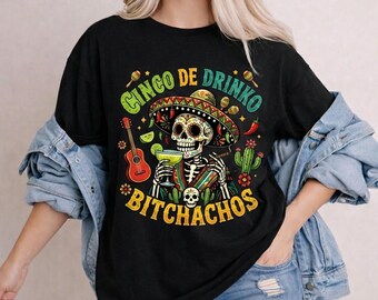 Cinco Drinko Bitchachos Grappig Cinco De Mayo-shirt voor heren