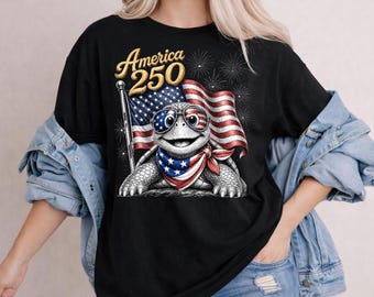 American 250 schildpadshirt | T-shirt Patriotic Starry Night USA