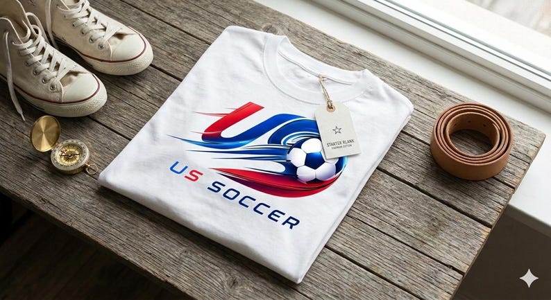 USA Soccer Retro Shirt, USA Soccer World Vintage  Shirt, United States Football Tee, Soccer Fan Gift, US Soccer Gift Unisex T-Shirt