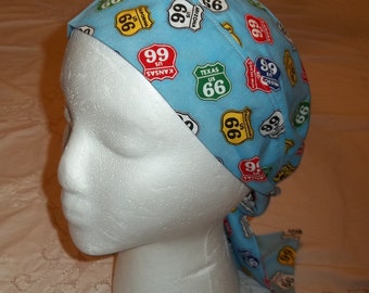 Skull Cap Biker Caps Headwraps Doo Rags Route 66 Patriotic Signs