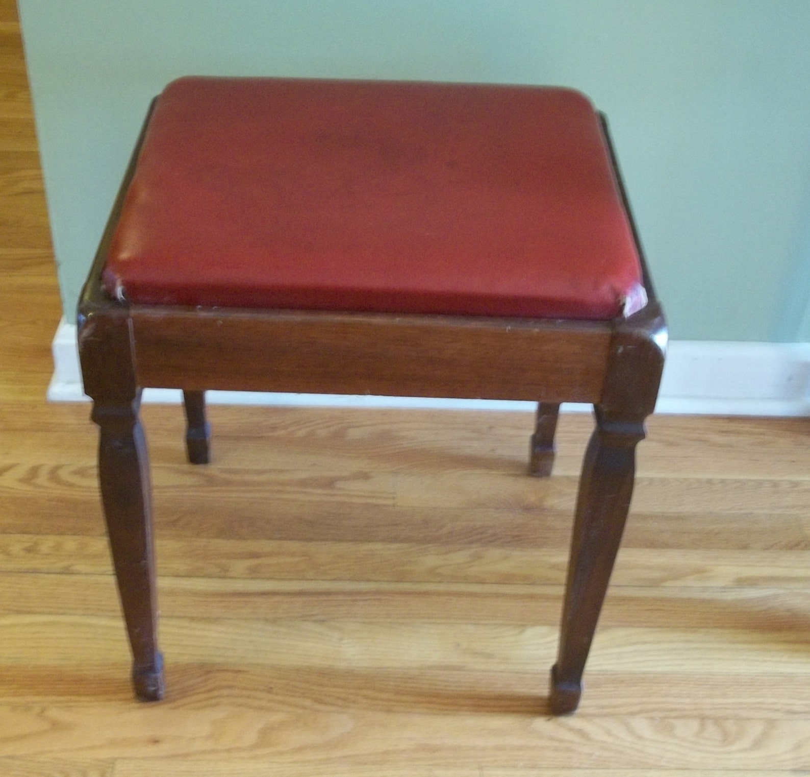 Vintage Singer Sewing Machine Bench or Stool Red With Storage Etsy